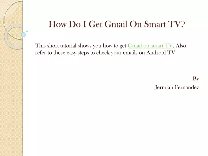 how do i get gmail on smart tv