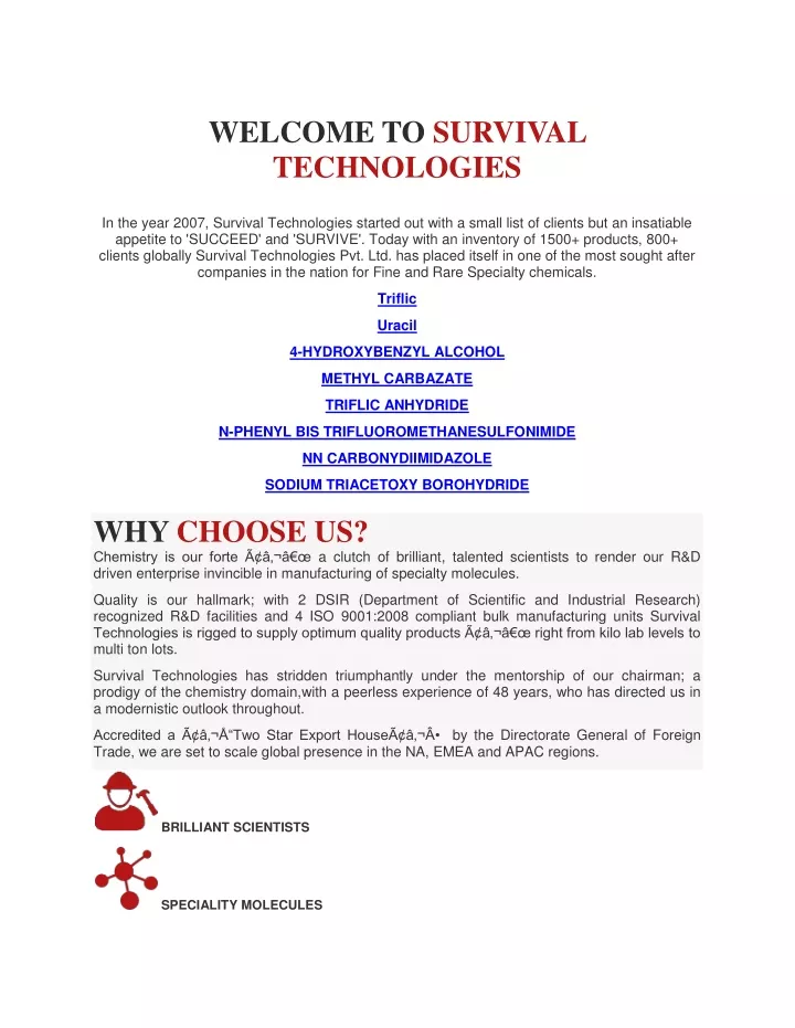 welcome to survival technologies