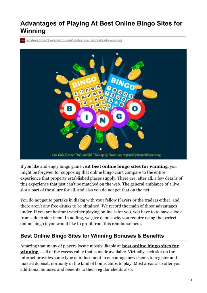 advantages of playing at best online bingo sites