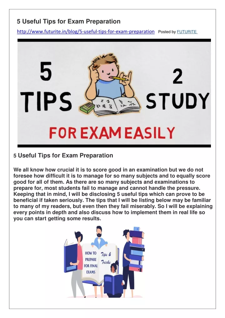 5 useful tips for exam preparation