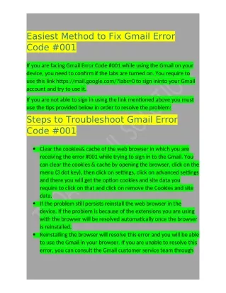 easiest method to fix gmail error code 001
