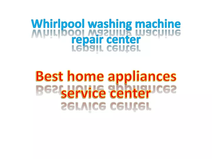 whirlpool washing machine repair center