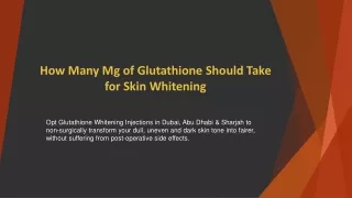 how many mg of glutathione should take for skin whitening