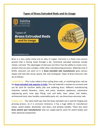 Brass Extrusion Rods Manufacturer in India