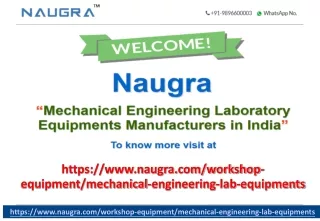 Mechanical Engineering Lab Equipments Manufacturers-Naugra