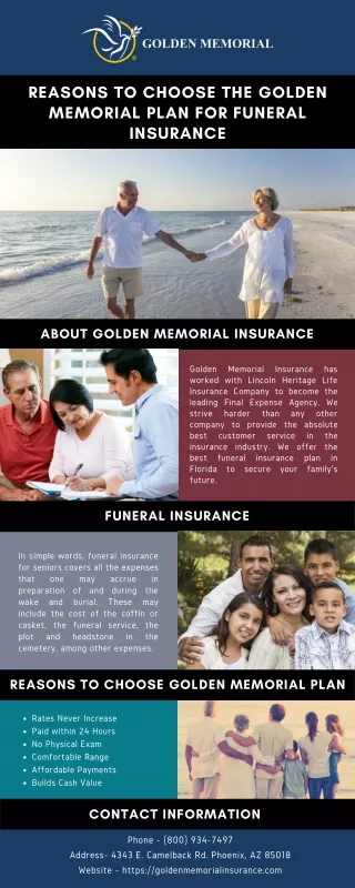 Reasons to Choose The Golden Memorial Plan for Funeral Insurance