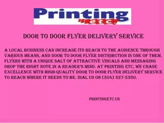 Printingetc.us - Door to Door Flyer Delivery Service