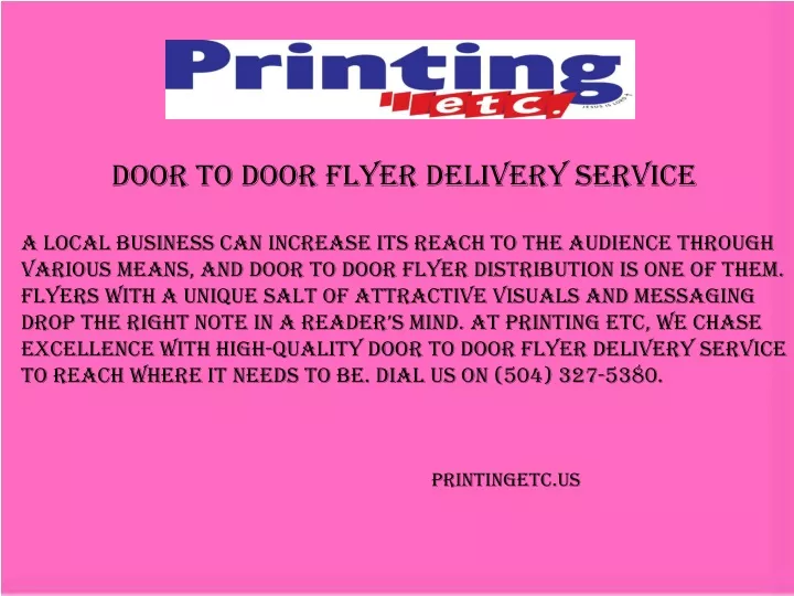 door to door flyer delivery service