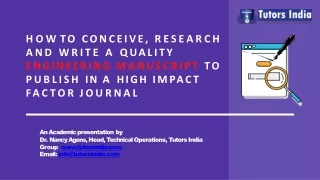 how to conceive research and write a quality