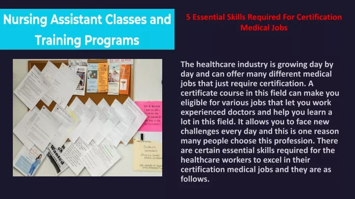 5 essential skills required for certification medical jobs