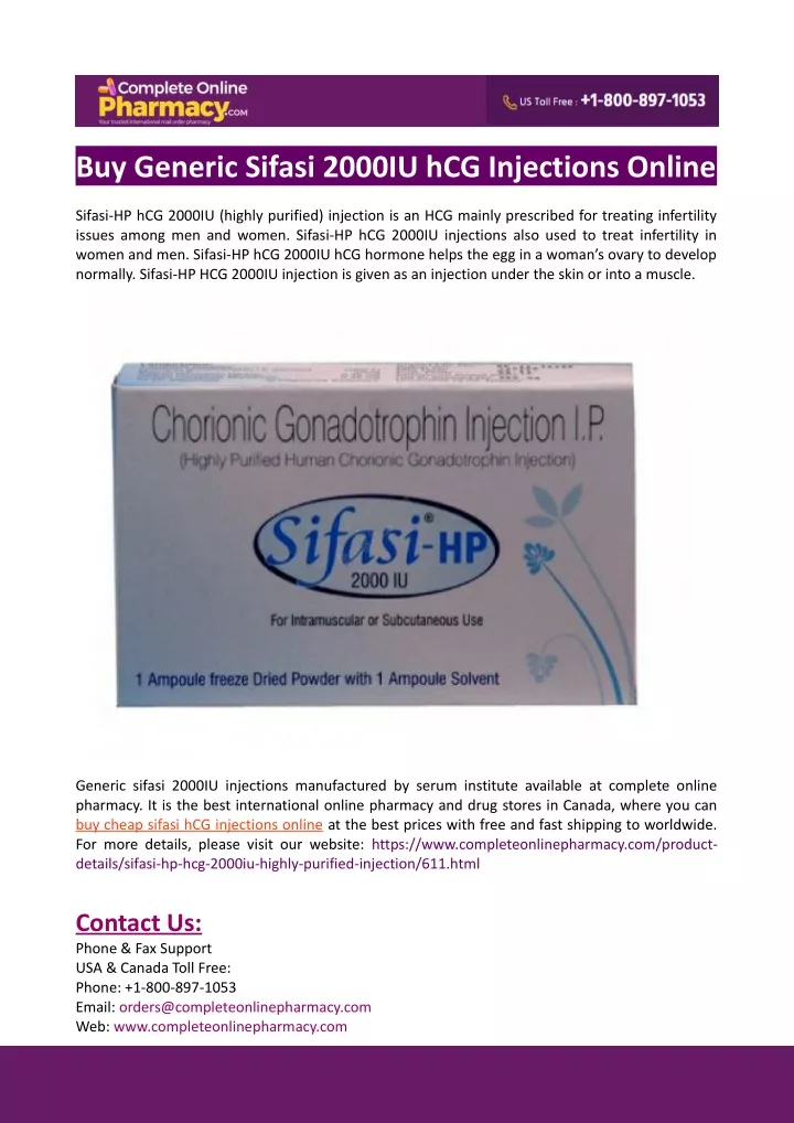 buy generic sifasi 2000iu hcg injections online