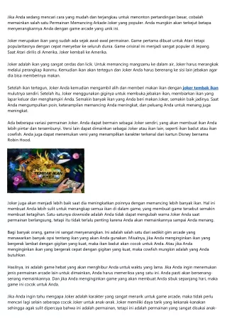 The joker tembak ikan Case Study You'll Never Forget