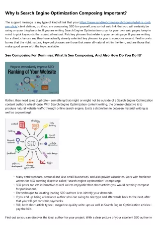 why is search engine optimization composing