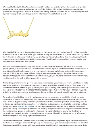 what is a my identify necklace a customized