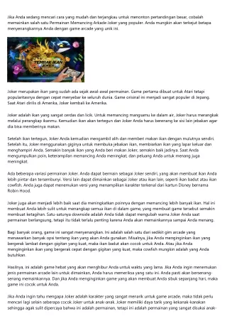 How to Explain joker tembak ikan to a Five-Year-Old