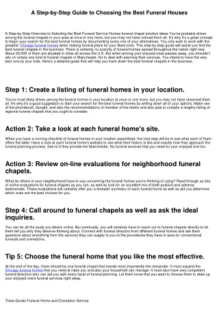 A Step-by-Step Guide to Picking the very best Funeral Homes