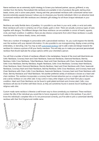 name necklaces are an extremely stylish strategy