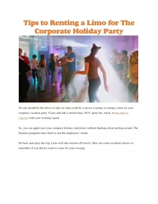 tips to renting a limo for the corporate holiday