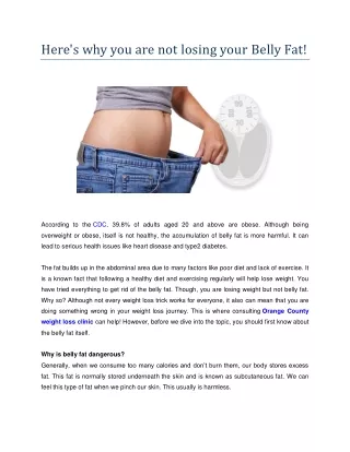 Here's why you are not losing your Belly Fat!