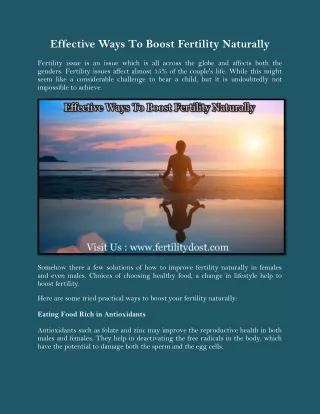 effective ways to boost fertility naturally