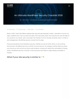 an ultimate wordpress security checklist 2020
