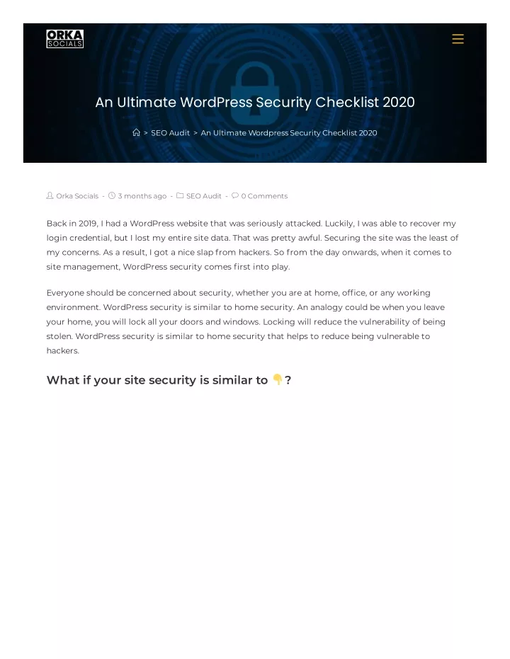 an ultimate wordpress security checklist 2020