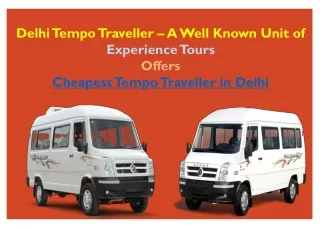 Cheapest Tempo Traveller Hire in Delhi