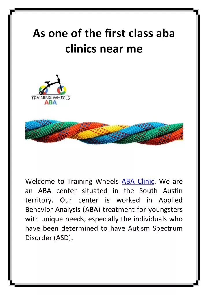 as one of the first class aba clinics near me