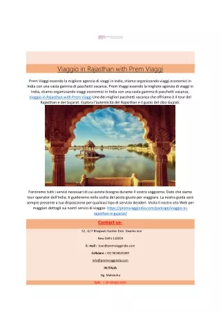 Viaggio in Rajasthan with Prem Viaggi