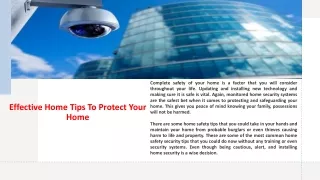 Effective Home Tips To Protect Your Home