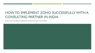 How to Implement Zoho Successfully With A Consulting Partner in India