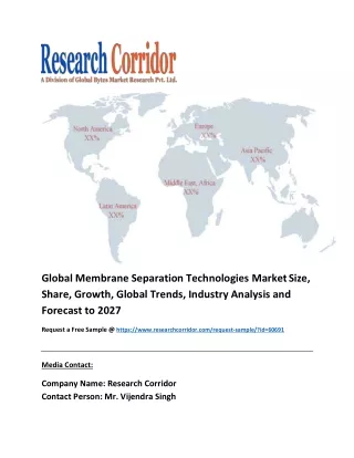 Membrane Separation Technologies Market Global Industry Growth, Market Size, Market Share and Forecast 2020-2027