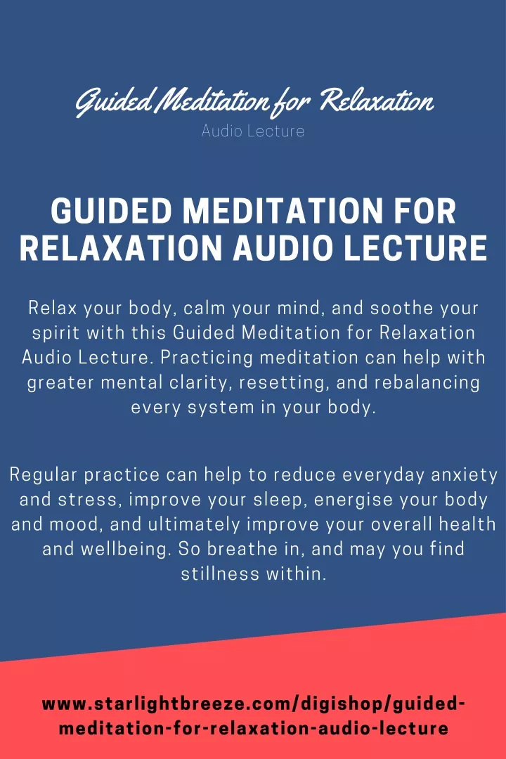 guided meditation for relaxation audio lecture
