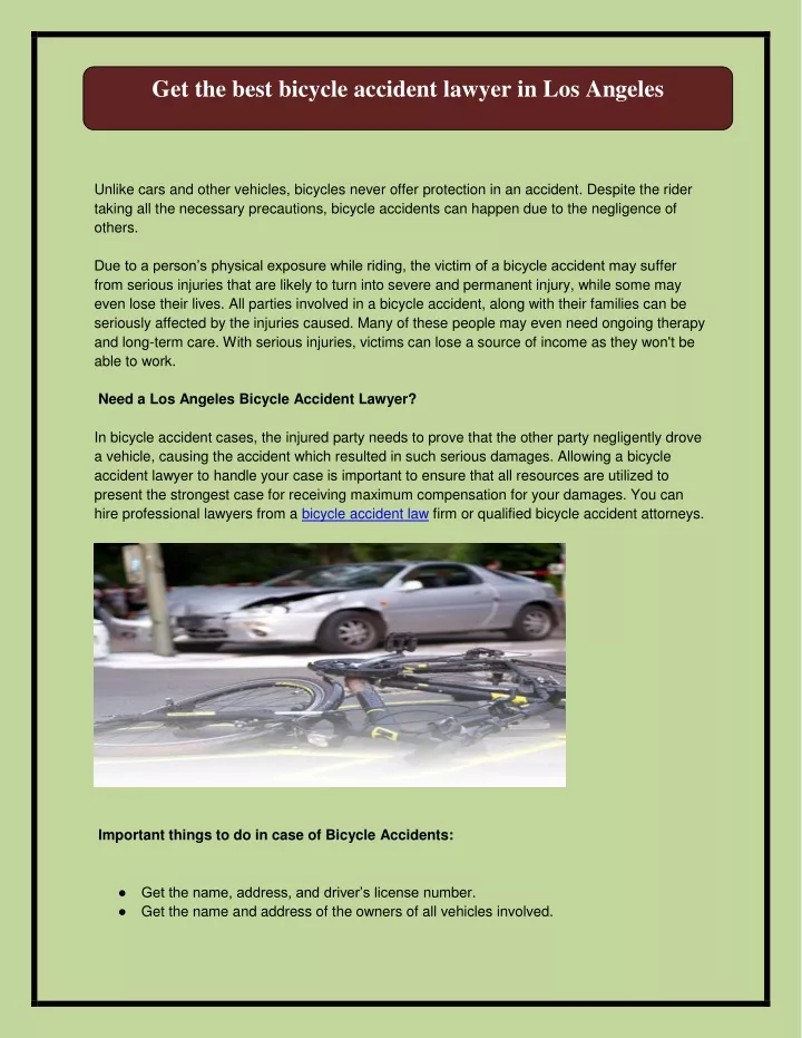 get the best bicycle accident lawyer