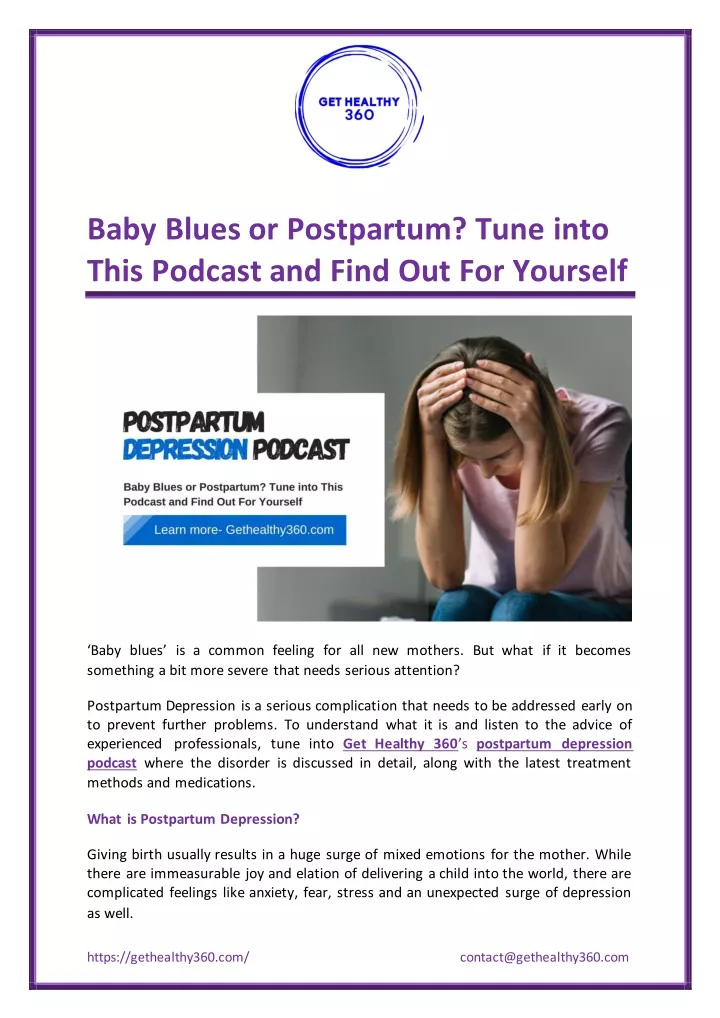baby blues or postpartum tune into this podcast