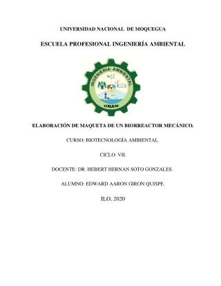 informe de biorreactor mecànico