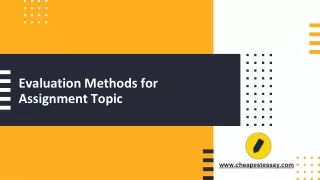 evaluation methods for assignment topic