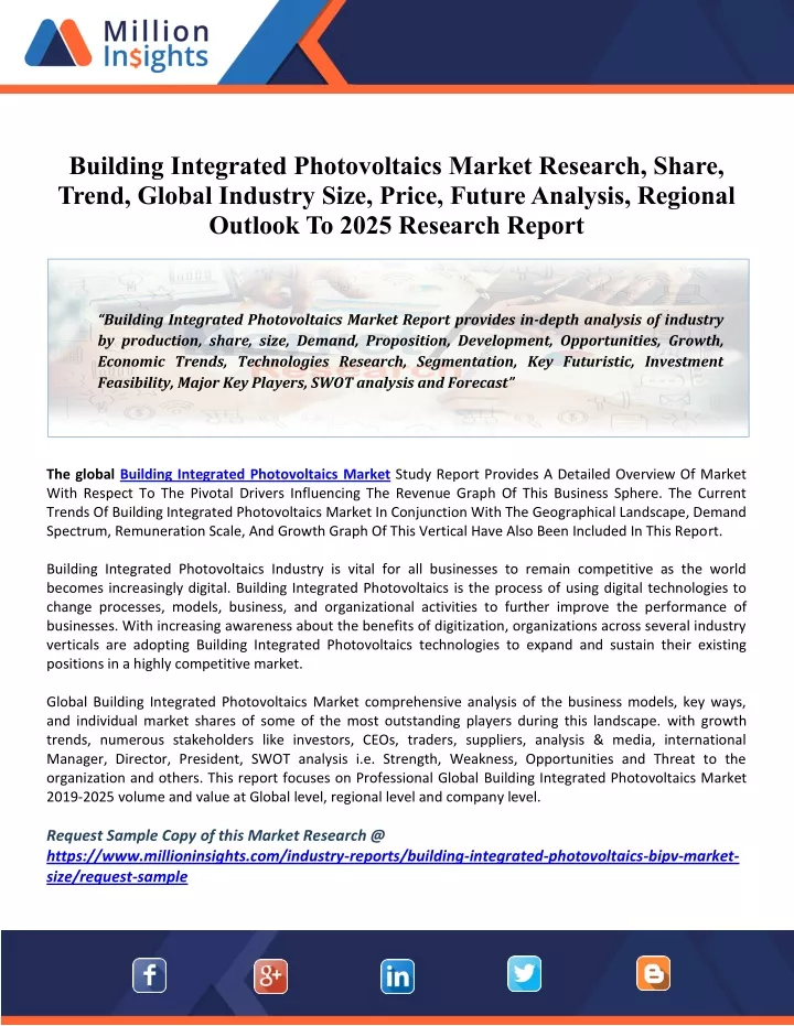 building integrated photovoltaics market research