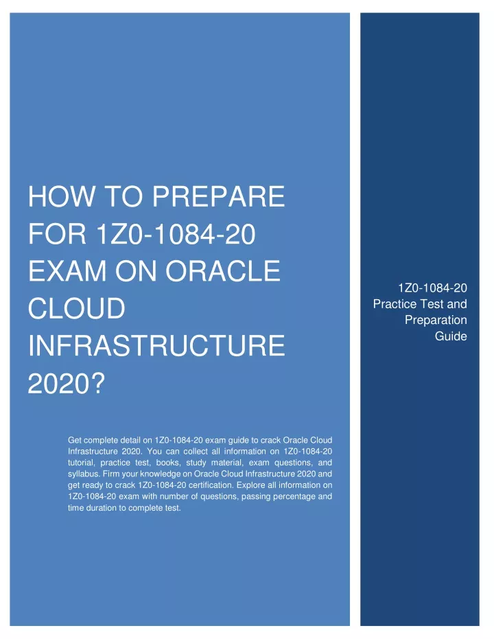 how to prepare for 1z0 1084 20 exam on oracle