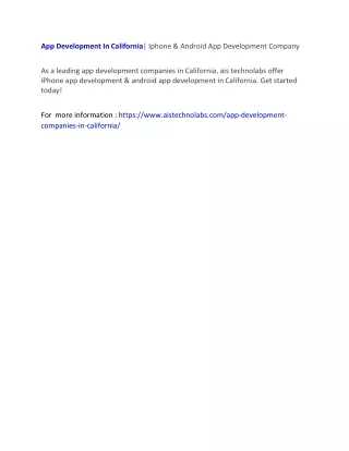 app development in california iphone android
