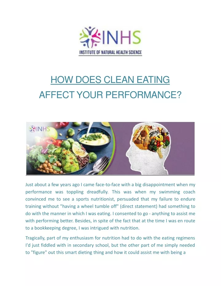 how does clean eating affect your performance