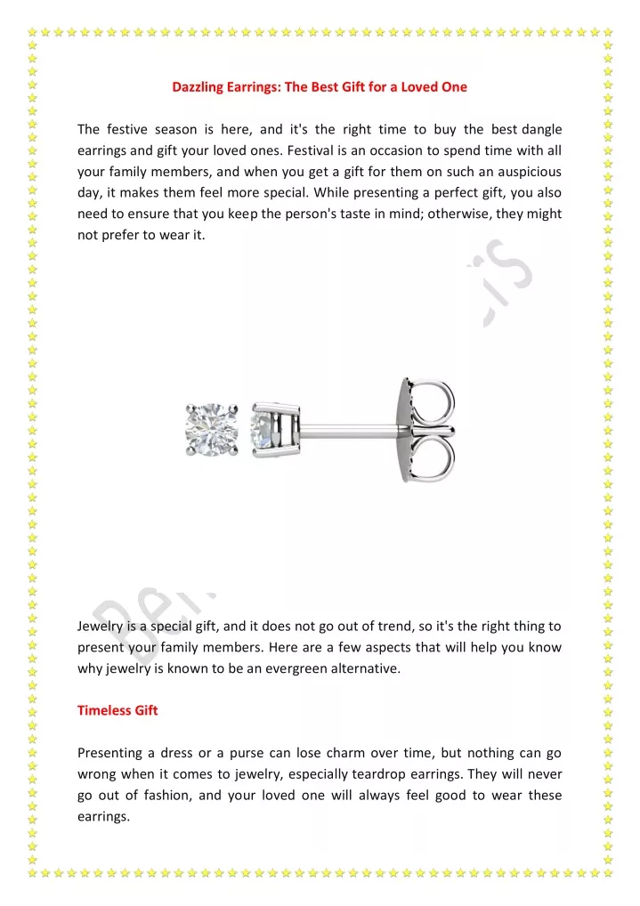 dazzling earrings the best gift for a loved one