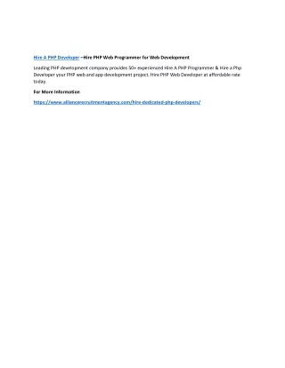 hire a php developer hire php web programmer