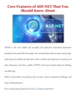 Core Features of ASP.NET That You Should Know About - slide 1
