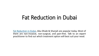 fat reduction in dubai
