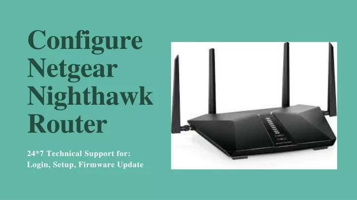 configure netgear nighthawk router