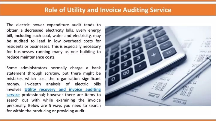 role of utility and invoice auditing service