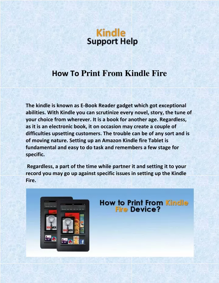 how to print from kindle fire