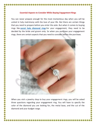 essential aspects to consider while buying