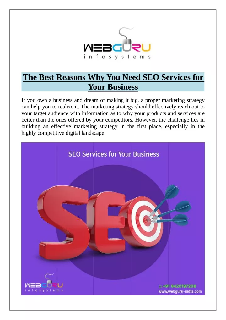 the best reasons why you need seo services